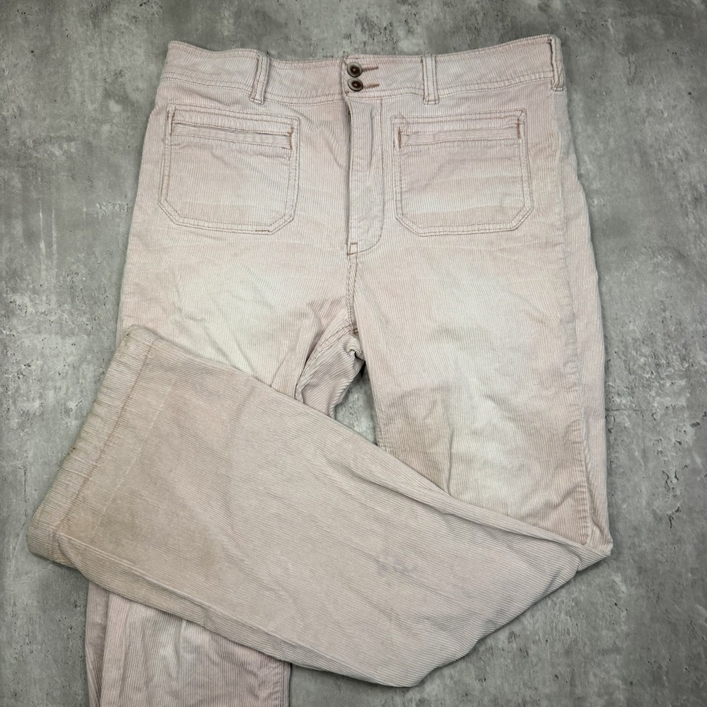 Anthropologie Pilcro Cotton Blend Pink Corduroy Flare Bootcut Jeans Size 31P